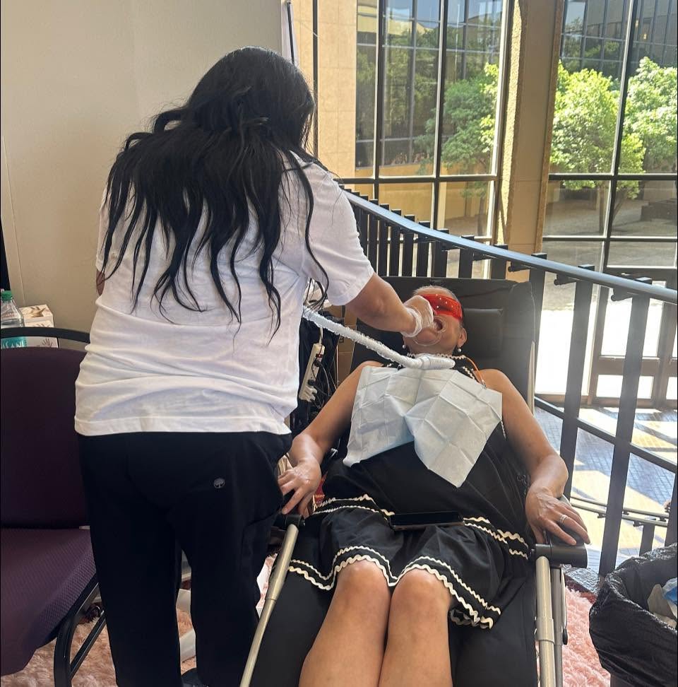 On-site teeth whitening at an event